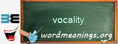 WordMeaning blackboard for vocality